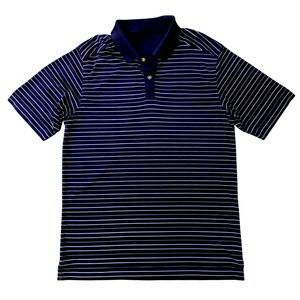 Callaway X Series Mens Black Grey White Striped Golf Polo Shirt Short Sleeve L‎